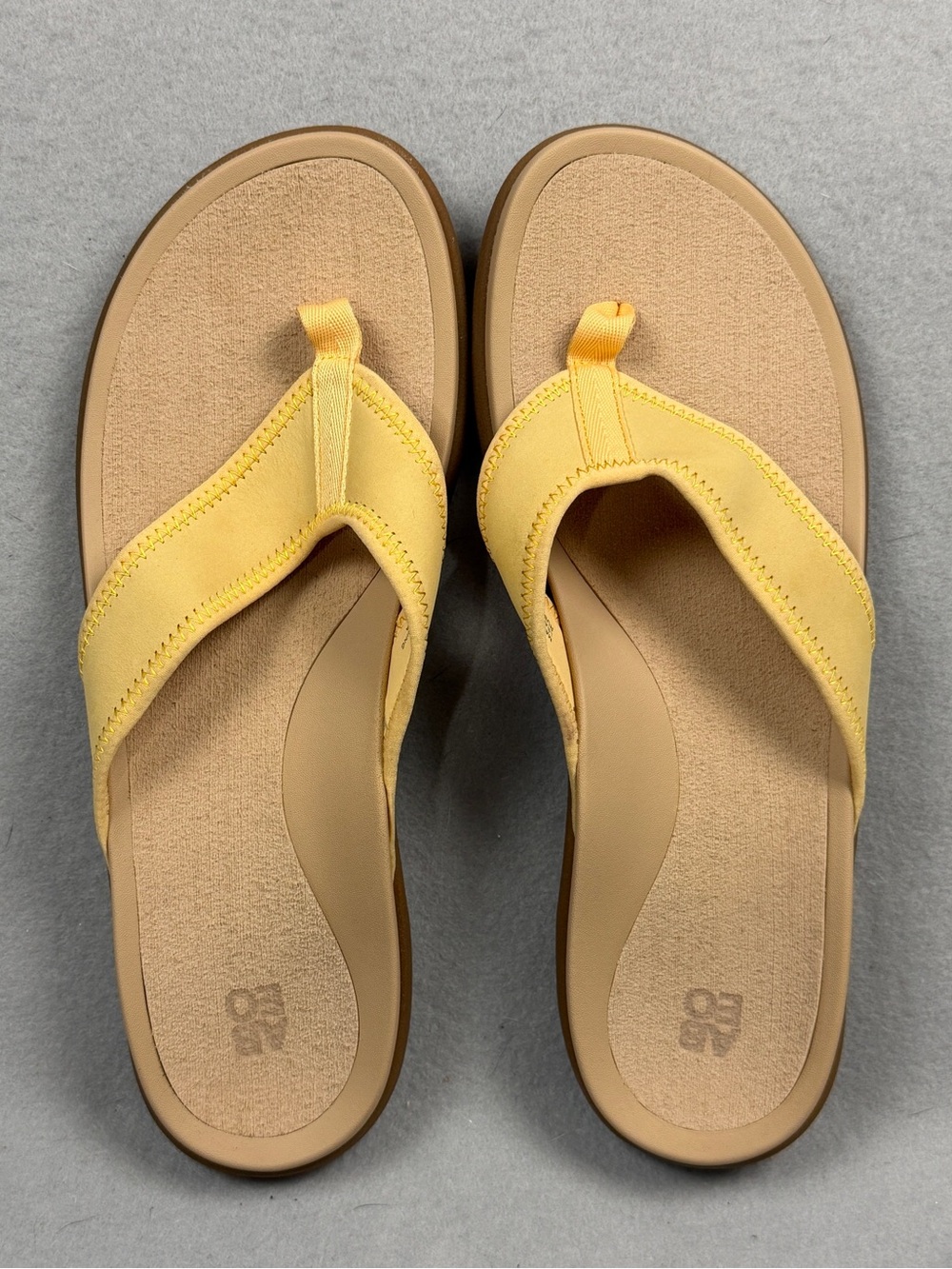 ABEO Yellow Comfort Flip Flop Sandals Orthotic Support Thong Slides Sz 11